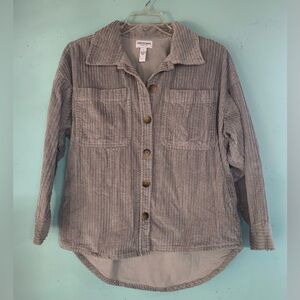 Gray corduroy long sleeve shacket Arizona Jean Co. ladies S